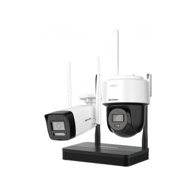 HiLook, Kit videosorveglianza Wireless EasyLink Wi-Fi 6, 4MP, Con 2 Telecamere Bullet e NVR