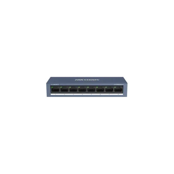 Hikvision Switch di Rete Non Gestito 8 Porte Fast Ethernet DS-3E0108-O Grigio