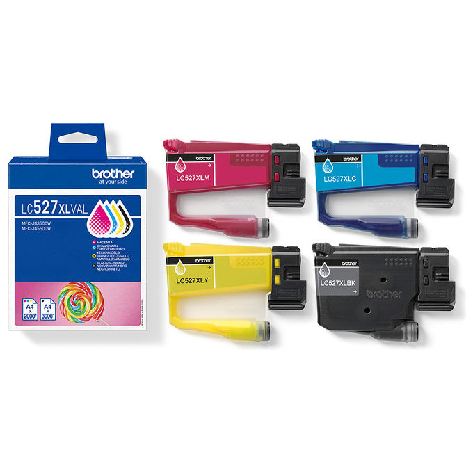 Brother, Cartuccia Inchiostro LC527XLVAL, 4 Pezzi, Originale, XL, Nero, Ciano, Magenta, Giallo