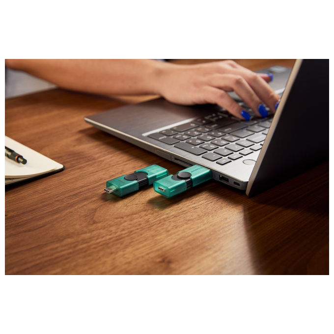 Kingston DTDEG2-128GB DataTraveler DuoG2 Chiavetta USB 128GB USB-A USB-C 3.2 Gen 1 colore Nero Verde
