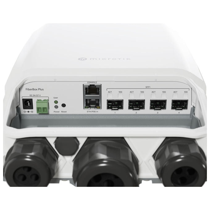 Mikrotik FiberBox Plus, Switch Gestito Gigabit Ethernet con PoE, Bianco