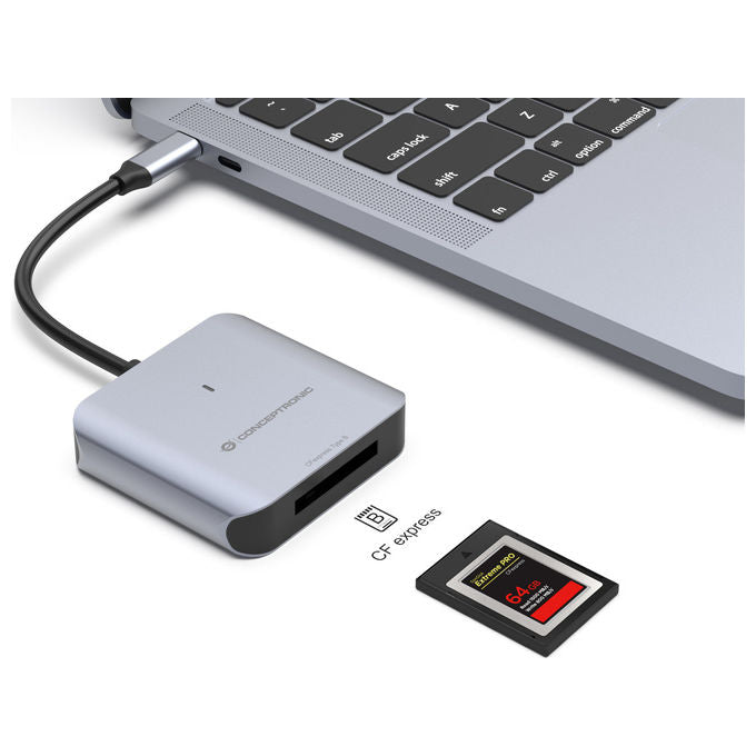 Conceptronic Lettore di Schede USB 3.2 Gen 2 Type-C CFexpress 2.0 Type B Grigio