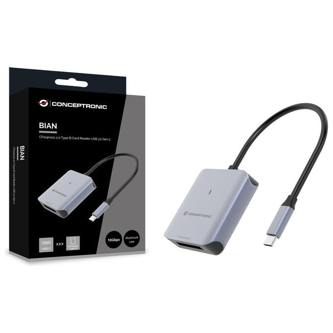 Conceptronic Lettore di Schede USB 3.2 Gen 2 Type-C CFexpress 2.0 Type B Grigio