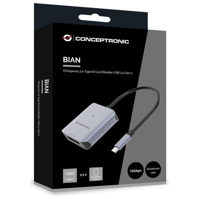 Conceptronic Lettore di Schede USB 3.2 Gen 2 Type-C CFexpress 2.0 Type B Grigio