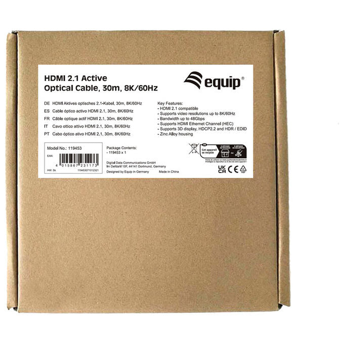 Equip Cavo Ottico Attivo HDMI 2.1 30 m 8K-60Hz 4K-120Hz
