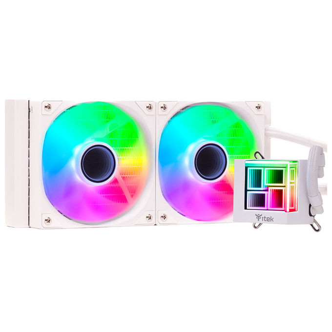 Itek, Hydro Cube 240W, Kit Raffreddamento a Liquido, ARGB, Bianco