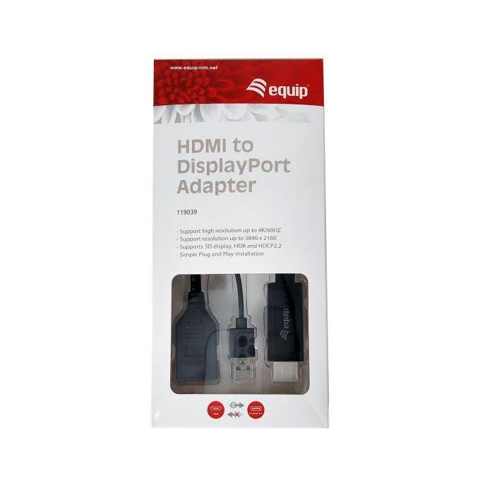 Equip, Convertitore Video, Adattatore HDMI a DisplayPort, 0.15m, Nero