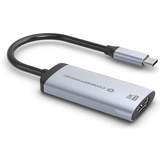 Conceptronic Adattatore Grafico USB, 8K 60Hz, Argento, ABBY23G
