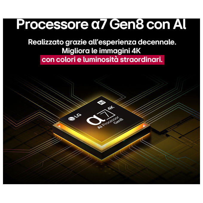 LG 43UA73006LA Smart TV LED 43'' 4K Ultra HD WebOS 25 α7 Gen8 HDR10 Game Optimizer 3 HDMI colore Nero