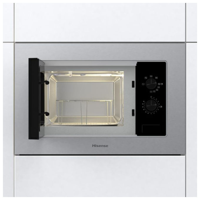 Hisense BIM320G11X Forno a microonde da incasso 20 L 800 W Grill Aqua Clean (38x60x34 cm) colore Inox
