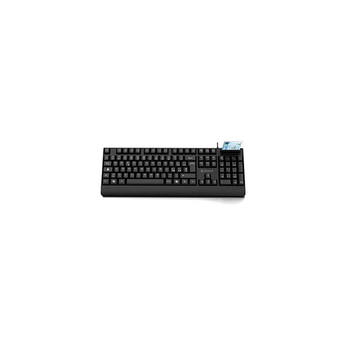 Atlantis Land, Tastiera Ufficio, USB, Italiana, Nera, con Lettore Smart Card P013-K810S
