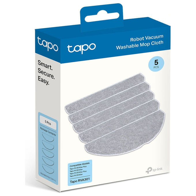 TP-Link Tapo RVA301 Panno Mop di Ricambio Robot Aspirapolvere Grigio 5 Pezzi