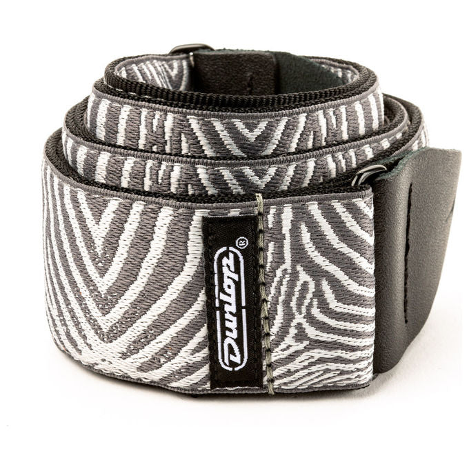 Dunlop, Tracolla per Chitarra Jacquard, Zebra Cadabra, Estremita' in Pelle