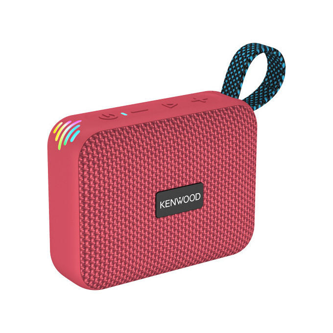 Kenwood AS-60BT-V Speaker Bluetooth Portatile 5W TWS Stereo IPX7 Waterproof Batteria 8.5h colore Rosso