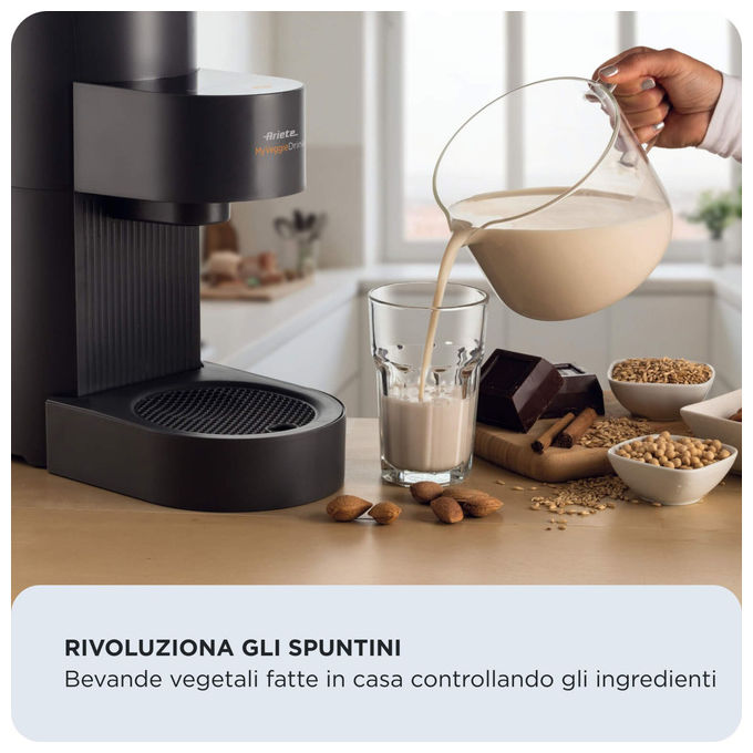 Ariete 0650-00 My Veggie Drink Macchina per Bevande Vegetali 1,5 L 1200W 6 programmi Autopulizia colore Nero