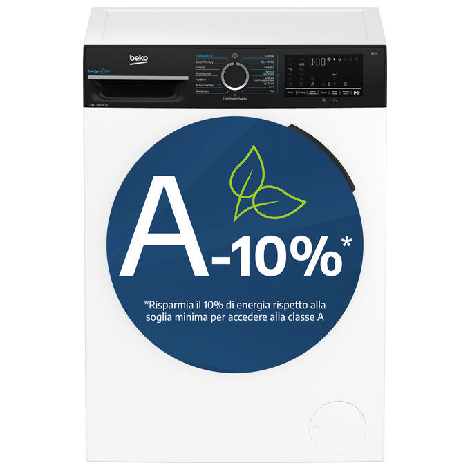 Beko BMWEP8147DB b300 Lavatrice Frontale 8 Kg 1400 rpm Classe A Inverter SteamCure 76 dB (85x60x55 cm) colore Bianco