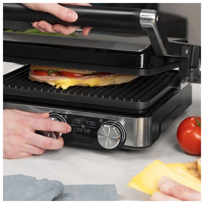 Princess, Grill Digitale Master Pro, 2000W, Termostato Regolabile, Nero Acciaio Inox