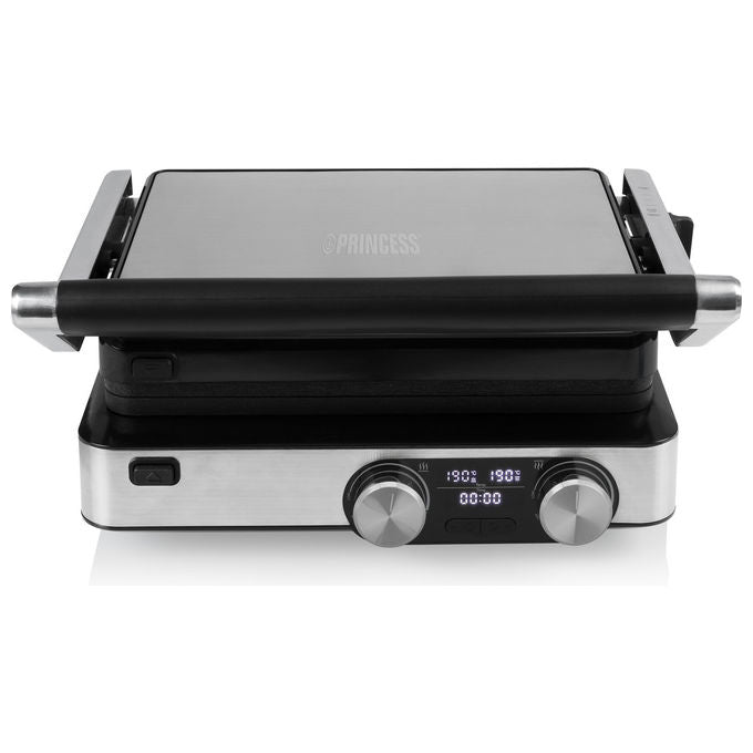 Princess, Grill Digitale Master Pro, 2000W, Termostato Regolabile, Nero Acciaio Inox