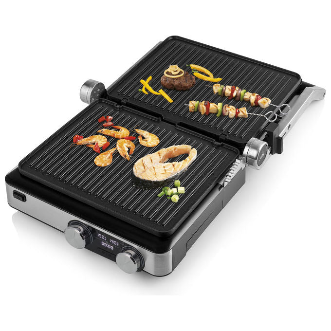 Princess, Grill Digitale Master Pro, 2000W, Termostato Regolabile, Nero Acciaio Inox