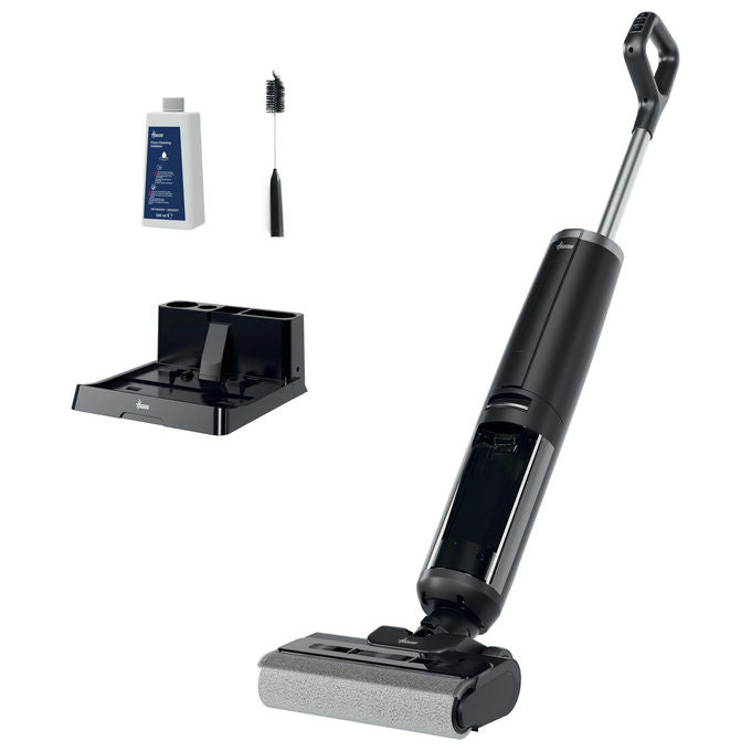 Hoover HW300 011 HW3 TURBO CLEAN Aspirapolvere a Bastone 2 in 1 Senza Sacchetto Secco e Bagnato HEPA 220 W 40 min autonomia colore Nero Argento