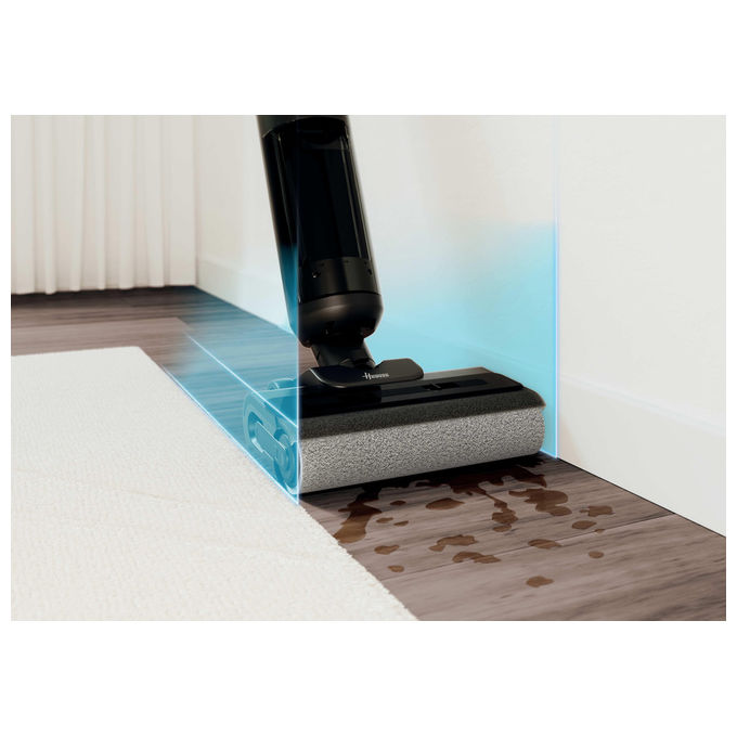 Hoover HW300 011 HW3 TURBO CLEAN Aspirapolvere a Bastone 2 in 1 Senza Sacchetto Secco e Bagnato HEPA 220 W 40 min autonomia colore Nero Argento