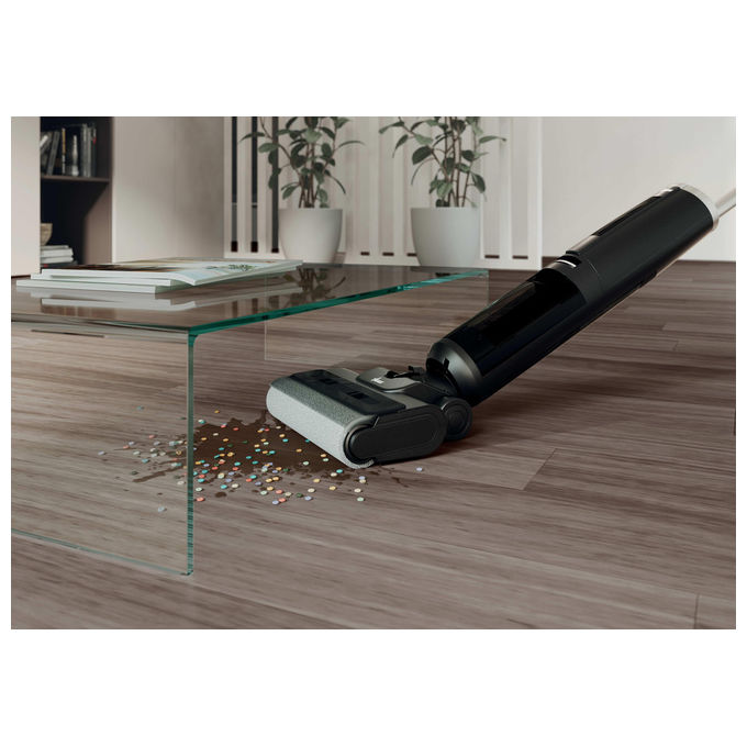 Hoover HW300 011 HW3 TURBO CLEAN Aspirapolvere a Bastone 2 in 1 Senza Sacchetto Secco e Bagnato HEPA 220 W 40 min autonomia colore Nero Argento