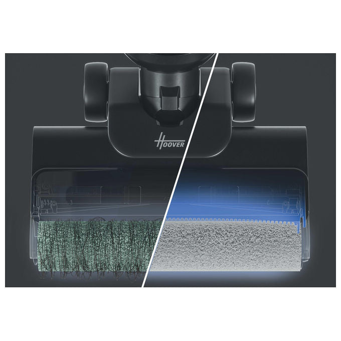 Hoover HW300 011 HW3 TURBO CLEAN Aspirapolvere a Bastone 2 in 1 Senza Sacchetto Secco e Bagnato HEPA 220 W 40 min autonomia colore Nero Argento