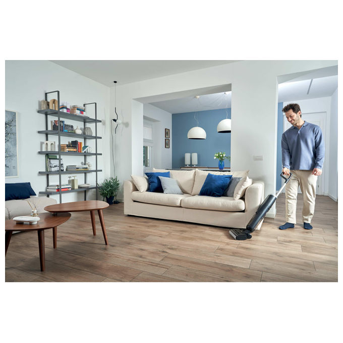 Hoover HW300 011 HW3 TURBO CLEAN Aspirapolvere a Bastone 2 in 1 Senza Sacchetto Secco e Bagnato HEPA 220 W 40 min autonomia colore Nero Argento