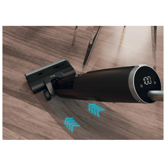 Hoover HW300 011 HW3 TURBO CLEAN Aspirapolvere a Bastone 2 in 1 Senza Sacchetto Secco e Bagnato HEPA 220 W 40 min autonomia colore Nero Argento