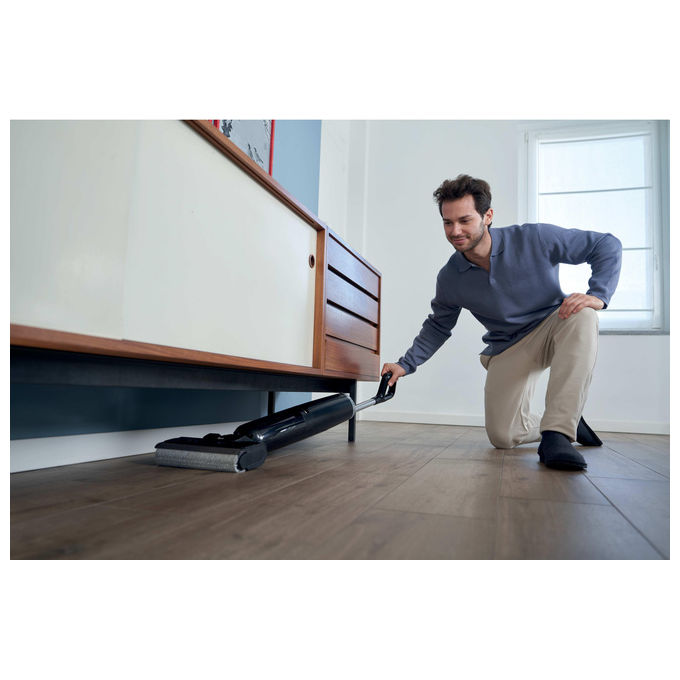 Hoover HW300 011 HW3 TURBO CLEAN Aspirapolvere a Bastone 2 in 1 Senza Sacchetto Secco e Bagnato HEPA 220 W 40 min autonomia colore Nero Argento