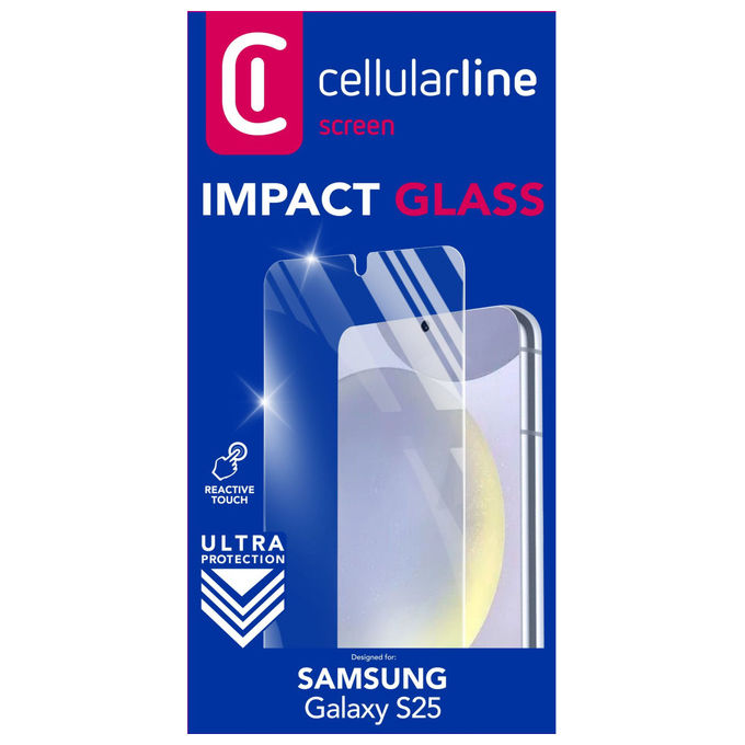 Cellularline Vetro Temperato Impact Glass Sottile Resistente Galaxy S25