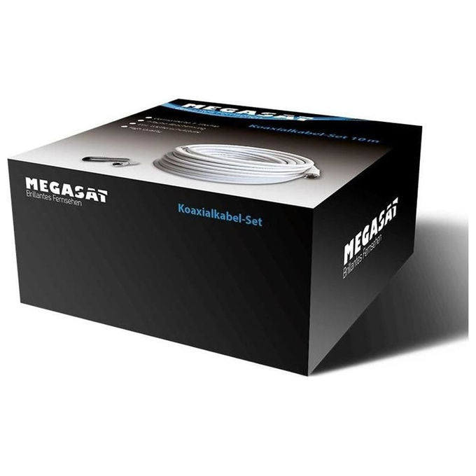 Megasat Cavo Coassiale 30 m Connettore F Bianco Quadrupla Schermatura