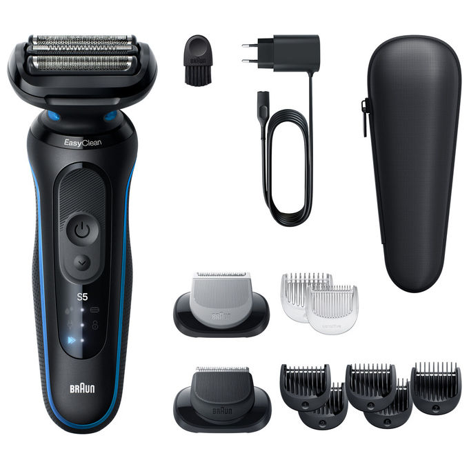 Braun 52-B1650S Series 5 Rasoio elettrico WetandDry 3 testine autonomia 50 min colore Blu