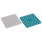 Joseph Joseph Set 2 Sottopentola A Incastro Silicone Bianco e Blu Resistente al Calore
