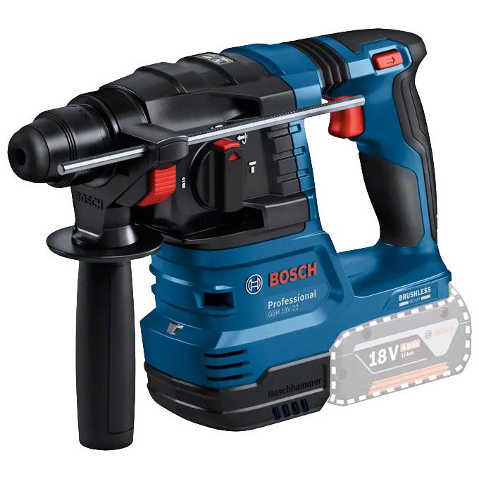 Bosch, Martello Perforatore a Batteria GBH 18V-22 Professional, 18V, 2 Batterie Incluse