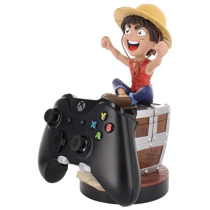 Exquisite Gaming CGCROP400725 Cable Guys One Piece Netflix Supporto Controller e Smartphone Monkey D. Luffy Wanted 20 cm