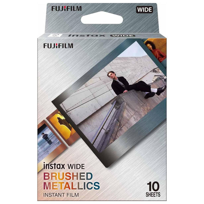 Fujifilm, Instax Wide Pellicola Colori, Bordo Metallo Spazzolato, 10 Fogli