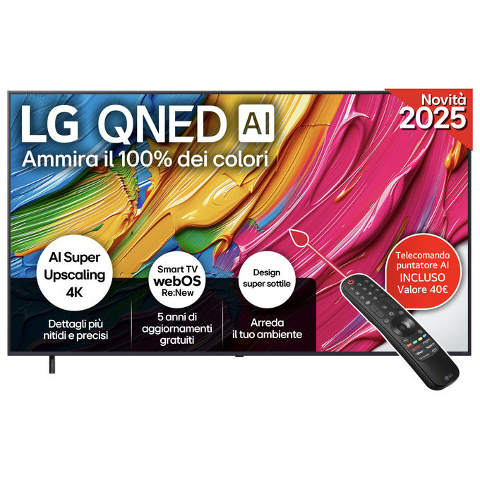 Lg, Tv Qned 86'', 4k α7 Gen8, Serie Qned80, Hdr10, Smart Tv Webos 25