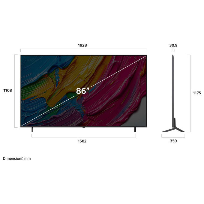 Lg, Tv Qned 86'', 4k α7 Gen8, Serie Qned80, Hdr10, Smart Tv Webos 25