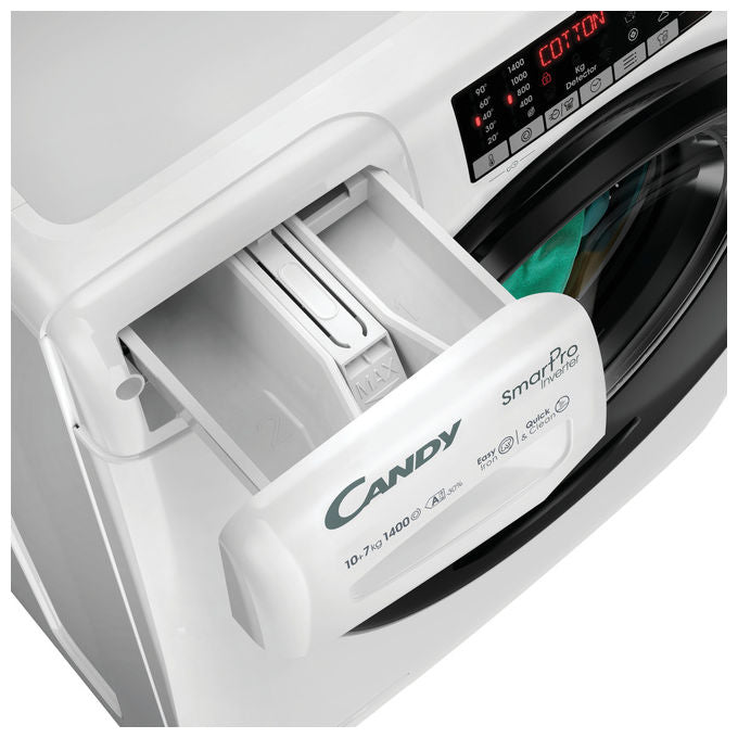 Candy CSOW41076TWMB0-S Smart Pro Inverter Lavasciuga 10-7 Kg 1400 rpm Classe A Wi-Fi Vapore Bluetooth (85x60x58 cm) colore Bianco