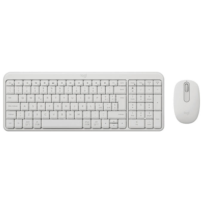 Logitech, Combo Wireless MK250, Tastiera e Mouse, Bluetooth, Bianco