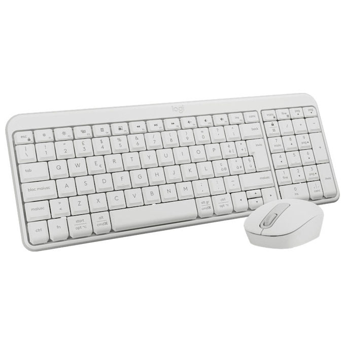 Logitech, Combo Wireless MK250, Tastiera e Mouse, Bluetooth, Bianco