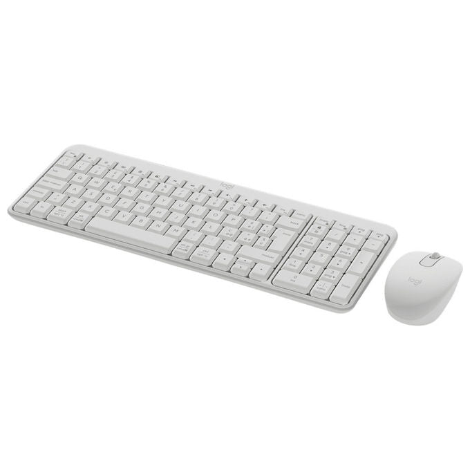 Logitech, Combo Wireless MK250, Tastiera e Mouse, Bluetooth, Bianco