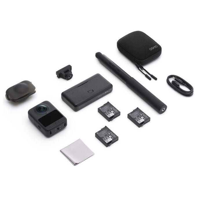 DJI OQ001 Osmo 360 Action Cam 360° Adventure Combo 8K 120 MP 105 GB IP68 colore Nero