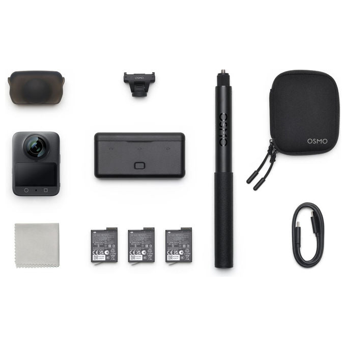 DJI OQ001 Osmo 360 Action Cam 360° Adventure Combo 8K 120 MP 105 GB IP68 colore Nero