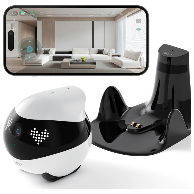 Enabot Robot Domestico Mobile EBO Air 2 Monitoraggio Rilevamento Movimento Blu