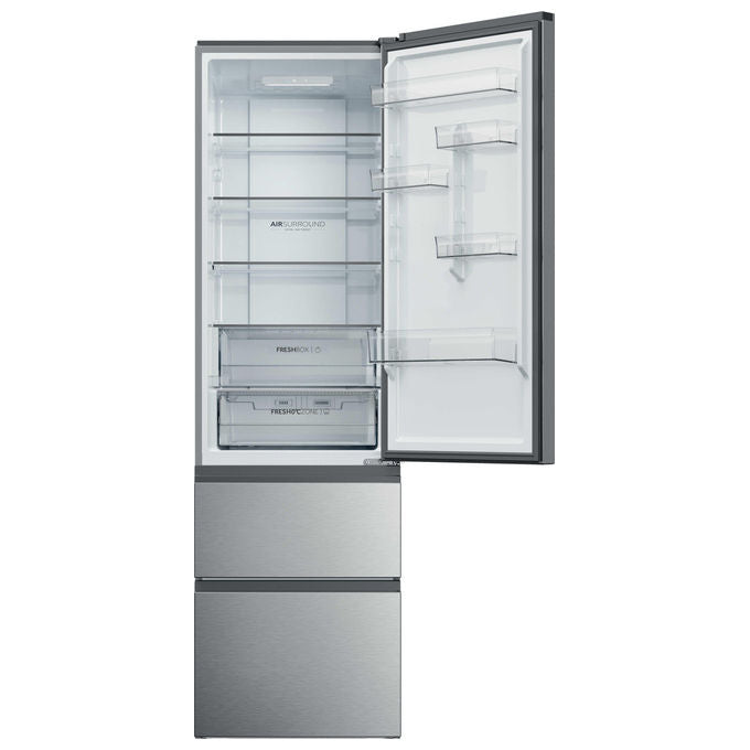 Haier HTR3620CNMG 3D 60 Series 3 Pro Frigorifero Combinato 414 L 205 cm Classe C 35 dB Total No Frost colore Argento