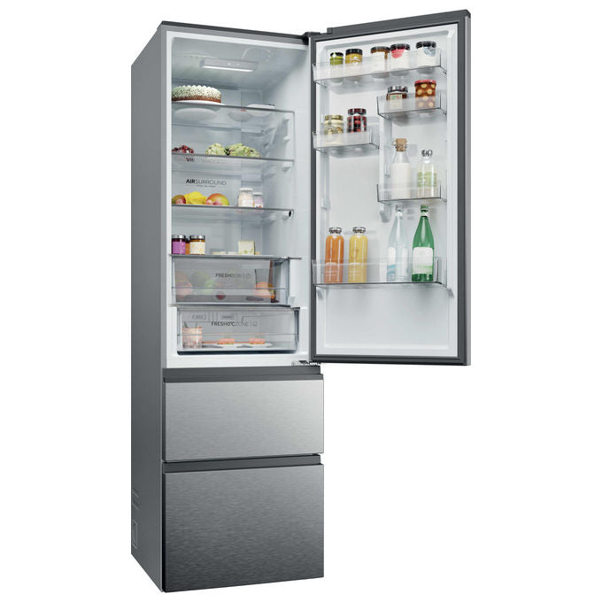 Haier HTR3620CNMG 3D 60 Series 3 Pro Frigorifero Combinato 414 L 205 cm Classe C 35 dB Total No Frost colore Argento
