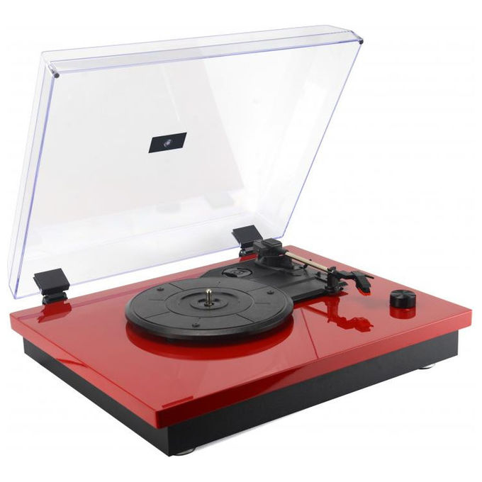 New Majestic TT 53 RD Giradischi Vintage 33 45 78 Giri Bluetooth 5.4 USB Altoparlanti Incorporati colore Rosso