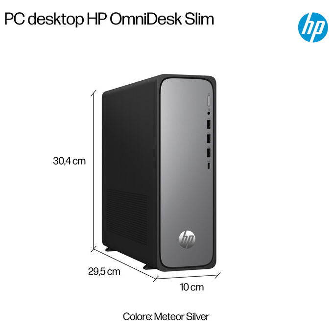 Hp Desktop OmniDesk Slim S03-0007nl Intel Core i3 8GB DDR5 256GB SSD Argento